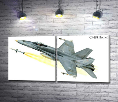 Модульная картина "Канадский многоцелевой истребитель McDonnell Douglas CF-18 Hornet"