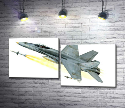Модульна картина "Канадський багатоцільовий винищувач McDonnell Douglas CF-18 Hornet"