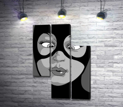 Модульна картина "Жінка-кішка (Cat woman) весело кривляється"