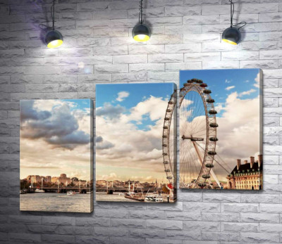 Колесо огляду "Лондонське око" (London eye) нависло над водами Темзи
