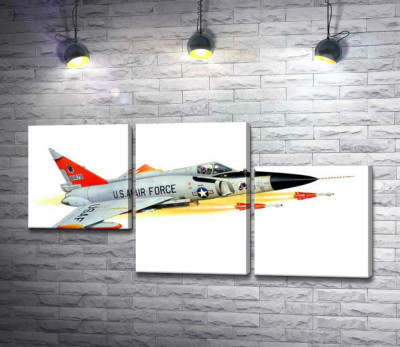 Модульная картина "Convair F-102 Delta Dagger – самолет-истребитель американского производства"