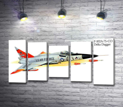 Модульная картина "Convair F-102 Delta Dagger – самолет-истребитель американского производства"
