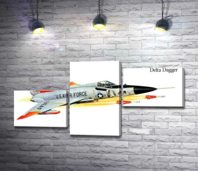 Модульная картина "Convair F-102 Delta Dagger – самолет-истребитель американского производства"