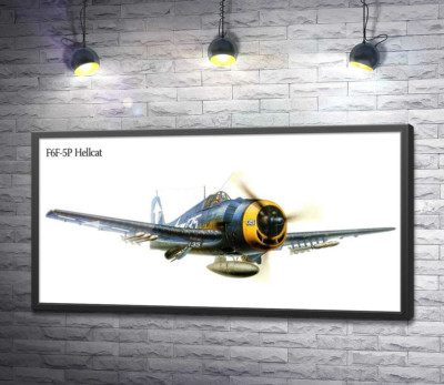 Постер ""Пекельний кіт" - американський палубний винищувач Grumman F6F Hellcat"