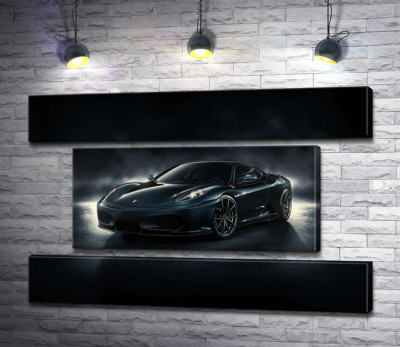 Модульна картина "Чорна благородність автомобіля Ferrari F430"