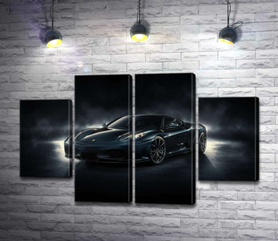 Модульная картина "Черное благородство автомобиля Ferrari F430"