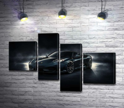 Модульна картина "Чорна благородність автомобіля Ferrari F430"