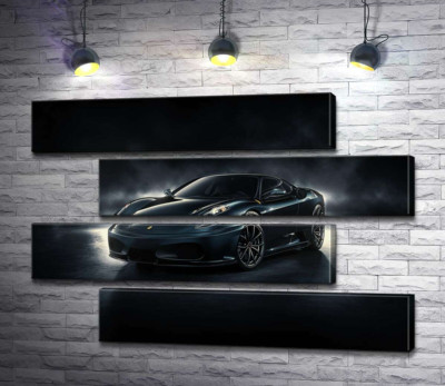 Модульна картина "Чорна благородність автомобіля Ferrari F430"