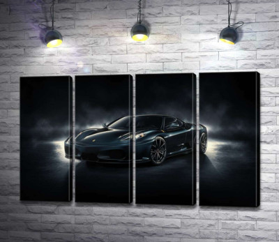 Модульная картина "Черное благородство автомобиля Ferrari F430"