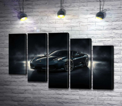 Модульна картина "Чорна благородність автомобіля Ferrari F430"