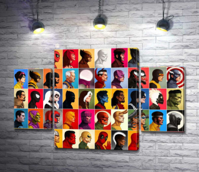 Постер профілів супергероїв Marvel