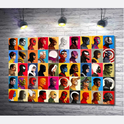Постер профілів супергероїв Marvel