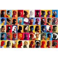 Постер профилей супергероев Marvel