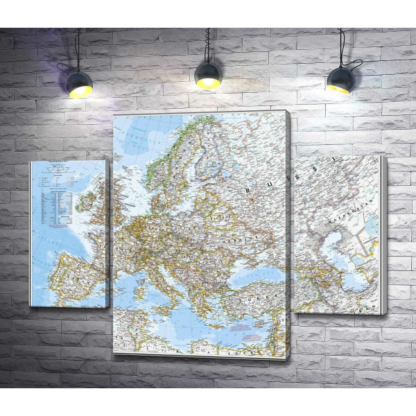 Політична карта Європи від National Geographic