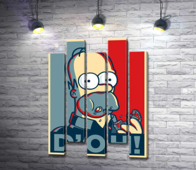 Модульна картина "Гомер Сімпсон (Homer Simpson) об'їдається донатами"