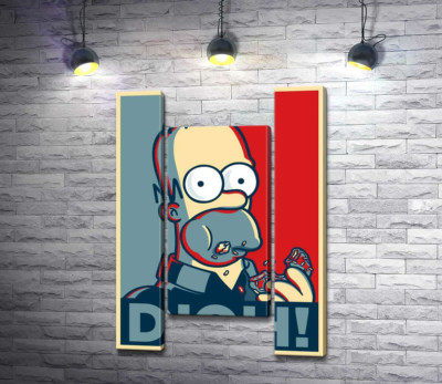 Модульна картина "Гомер Сімпсон (Homer Simpson) об'їдається донатами"