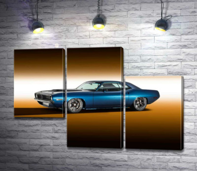Модульная картина "Синий автомобиль Dodge Muscle"