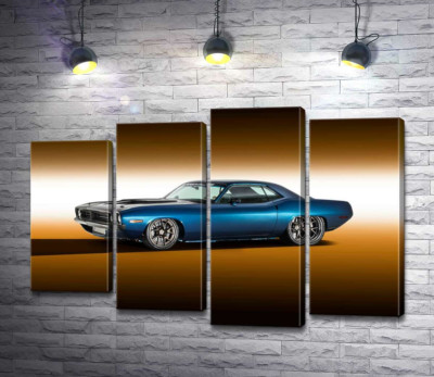 Синий автомобиль Dodge Muscle