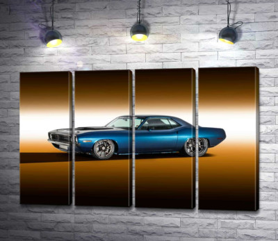 Модульная картина "Синий автомобиль Dodge Muscle"