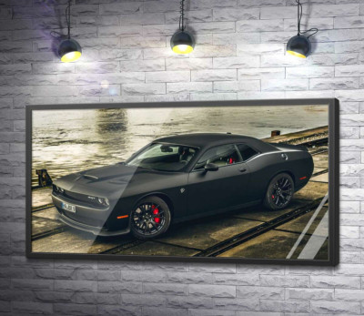Постер "Черная матовая модель автомобиля Dodge Challenger Hellcat"
