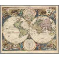 Карта земных полушарий авторства Николаса Висшера (Nicolaes Visscher)