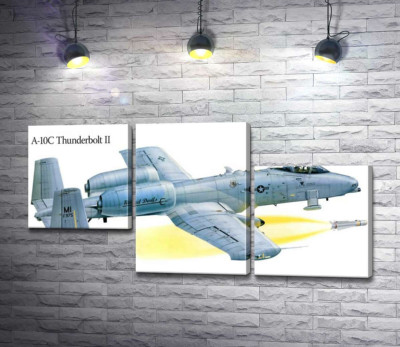 Модульная картина "Штурмовик Fairchild-Republic A-10C Thunderbolt II производства США"