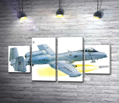 Модульна картина "Штурмовик Fairchild-Republic A-10C Thunderbolt II виробництва США"