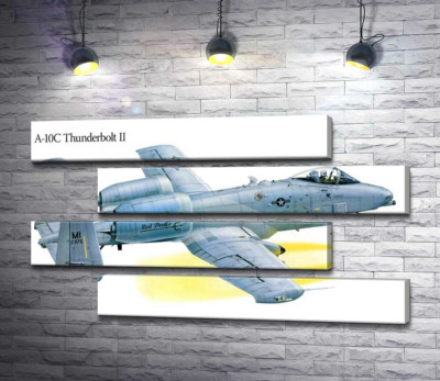 Модульная картина "Штурмовик Fairchild-Republic A-10C Thunderbolt II производства США"