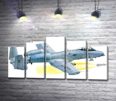 Модульна картина "Штурмовик Fairchild-Republic A-10C Thunderbolt II виробництва США"