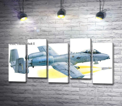 Модульная картина "Штурмовик Fairchild-Republic A-10C Thunderbolt II производства США"
