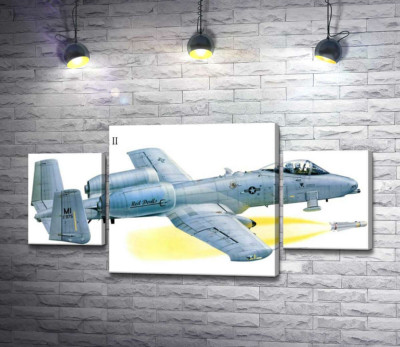 Модульная картина "Штурмовик Fairchild-Republic A-10C Thunderbolt II производства США"