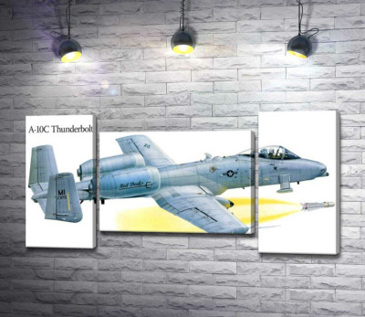 Модульна картина "Штурмовик Fairchild-Republic A-10C Thunderbolt II виробництва США"