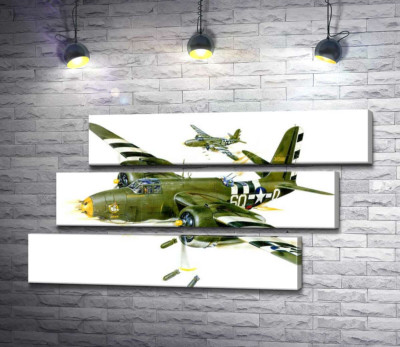 Американский военный самолет Douglas A-20G Havoc времен Второй мировой войны