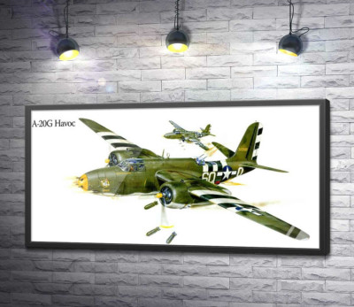 Постер "Американський військовий літак Douglas A-20G Havoc часів Другої світової війни"