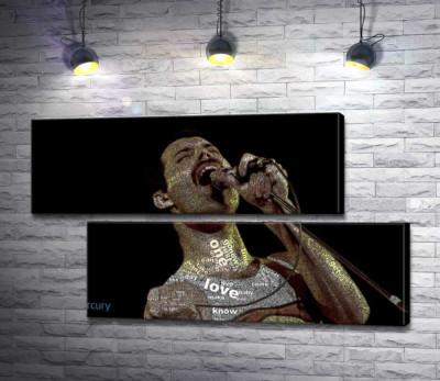 Модульна картина "Фредді Мерк'юрі (Freddie Mercury) захоплено співає"