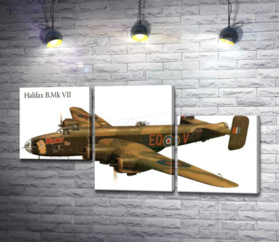 Модульная картина "Британский бомбардировщик Handley Page Halifax"