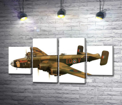 Модульная картина "Британский бомбардировщик Handley Page Halifax"