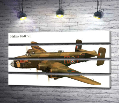 Модульна картина "Британський бомбардувальник Handley Page Halifax"