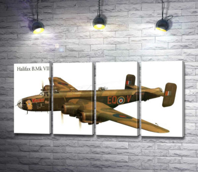 Модульна картина "Британський бомбардувальник Handley Page Halifax"