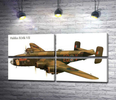 Модульна картина "Британський бомбардувальник Handley Page Halifax"