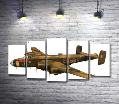Модульная картина "Британский бомбардировщик Handley Page Halifax"