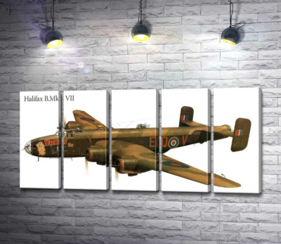 Модульная картина "Британский бомбардировщик Handley Page Halifax"