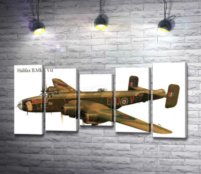 Модульная картина "Британский бомбардировщик Handley Page Halifax"
