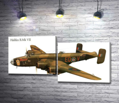 Модульна картина "Британський бомбардувальник Handley Page Halifax"
