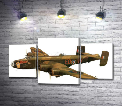 Модульна картина "Британський бомбардувальник Handley Page Halifax"