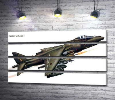 Модульная картина "Новый британский штурмовик McDonnell Douglas Harrier II GR.7"