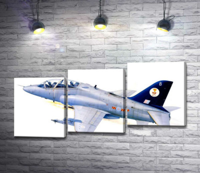 Модульная картина "Британский легкий штурмовик Hawker Siddeley Hawk 1А"