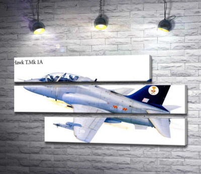 Модульная картина "Британский легкий штурмовик Hawker Siddeley Hawk 1А"