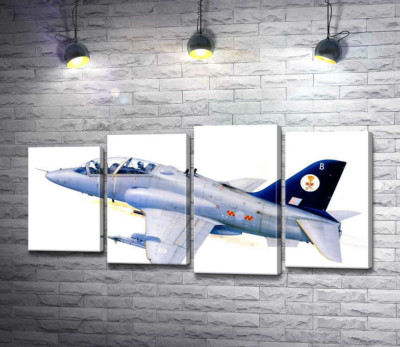 Модульная картина "Британский легкий штурмовик Hawker Siddeley Hawk 1А"