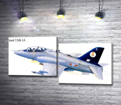 Модульна картина "Британський легкий штурмовик Hawker Siddeley Hawk 1А"